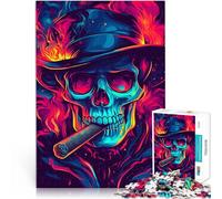 Rompecabezas Esqueleto fumando cigarros Rompecabezas para Adolescentes de 2000 Piezas 70x100cm Regalos de cumpleaños, Regalos, Arte Mural Apto para Mayores de 14 años.