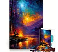 Rompecabezas Esqueleto Junto al Fuego para Adolescentes, 1000 Piezas, Actividad para ejercitar la Mente en casa, Bordes precisos, Regalo Festivo 38x52cm