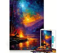 Rompecabezas Esqueleto Junto al Fuego para Adolescentes, 1000 Piezas, Juguete de lógica Mental, Alivio del estrés, Corte Firme, Regalo de Papá Noel 50x75cm