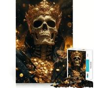 Rompecabezas Esqueleto Rey de Oro de 1000 Piezas para Adolescentes Juguete para estimular la lógica y Relajarse Arte de Borde Premium Coleccionable 38x52cm
