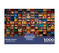 Rompecabezas Estantería de Libros Colorida De 1000 Piezas para Adultos, Puzzle Libro literario Adultos, Juego De Rompecabezas De Habilidad Difícil De Completar 38x26cm/1000pcs