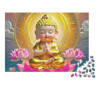 Rompecabezas Estatua Buda con un Sabio en un Trono Loto,1000 Piezas,cartón Grueso y sin Polvo,Ideal el hogar,Ocio,vacacioness,Adultos,Principiantes,Adolescentes,Rompecabezas,38 x 26 cm/1000 Piezas