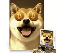 Rompecabezas Este Shiba Inu ama Bitcoin de 1000 Piezas para Adolescentes Juguete de lógica Fuerte Actividad en casa Bordes Transparentes Regalo Ideal 38x52cm