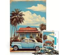 Rompecabezas estético de Coche Cubano Vintage 1000 Juego de Memoria Mental de Alta precisión para Cortar Manualidades Desafío Cerebral Interactivo para el hogar (50x75cm)