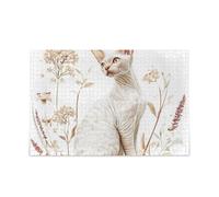 Rompecabezas estético de Cornish Rex Cats blanco, rompecabezas grande para entretenimiento e inteligencia de edad avanzada de alta resolución, el mejor regalo para tu familia, rompecabezas para