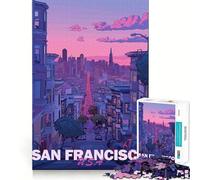 Rompecabezas estético de San Francisco de 1000 Piezas para Adolescentes Juguete para desarrollar la lógica y la Capacidad de relajación Bordes Lisos Regalo de Primera Calidad (38x52cm)