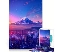 Rompecabezas estético de Tokio al Atardecer para Adultos, 1000 Piezas, estimula la Memoria, Calma y Escape, Borde Ajustado, 50x75cm
