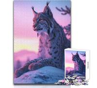 Rompecabezas estético Lynx Sunset de 1000 Piezas para Adolescentes, Juego de Aprendizaje de Pensamiento estratégico, Regalo Ideal para Cualquier Evento, tamaño 38x26cm