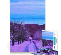 Rompecabezas estético Snow Purple de 1000 Piezas para Adultos, Juguete para ejercitar la Mente, Momento de relajación, Corte de precisión, Regalo Elegante (38x52cm)