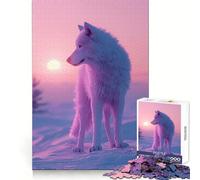 Rompecabezas estético Snow Wolf Sunset de 1000 Piezas para Adultos, Juguete para ejercitar la Mente, Momento de relajación, Corte de precisión, Regalo Elegante (38x26cm)