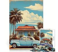 Rompecabezas estéticos de Autos cubanos Vintage para Adolescentes, 1000 Piezas, Mejora la Memoria, distracción Suave, Corte láser, Regalo considerado (38x26cm)