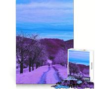 Rompecabezas estéticos de Color púrpura Nieve para Adultos, 1000 Piezas, para Fortalecer la Memoria, Divertido, para armar, Arte, Coleccionable (50x75cm)