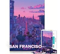 Rompecabezas estéticos de San Francisco para Adultos, 1000 Piezas, ejercita la Mente, relajación, Bordes precisos, colección de Arte (38x26cm)