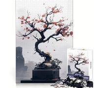 Rompecabezas estéticos japoneses Bonsai para Adultos, 1000 Piezas, Ejercicio Inteligente, Placer Relajante, Bordes precisos, Sorpresa navideña (38x26cm)
