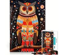 Rompecabezas Estilo Tribal del Búho Sabio para Adultos,1000 Piezas,Juego de Habilidad y Pensamiento,Troquelado de Alta precisión,desafío entretenido para el Tiempo Libre (50x75cm)