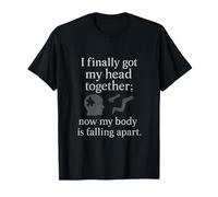 Rompecabezas Falling Apart con cita serif con gráfico de cabeza y cuerpo Camiseta