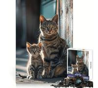 Rompecabezas Familia de Animales para Adultos 1000 Piezas Poder Mental Escapada Relajante Bordes Uniformes (38x52cm)