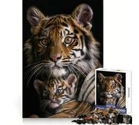 Rompecabezas Familia de Animales para Adultos 1000 Piezas Poder Mental Escapada Relajante Bordes Uniformes (50x75cm)