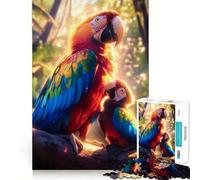 Rompecabezas Familia Guacamayo Escarlata de 1000 Piezas para Adultos Juguete Inteligente para Jugar Juntos Diversión con Corte preciso Exhibición artística (38x26cm)