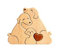 Rompecabezas familiar de madera para perros, escultura familiar hecha a mano de 3, 4, 5 perros, recuerdo personalizado para decoración del hogar, para mamá, papá, niños, adolescentes, niños, niñas