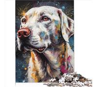 Rompecabezas Familiar Regalo Rompecabezas 1000 Piezas para Adultos Niños Pintura Labrador Blanco Cartón Rompecabezas para Adultos Regalos Rompecabezas Divertidos 1000 Piezas （26x38cm）