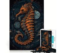 Rompecabezas fantástico de Caballito de mar de 1000 Piezas para Adolescentes Juguete Que desafía la Mente Pasatiempo Tranquilo Corte preciso Regalo de Temporada (38x26cm)