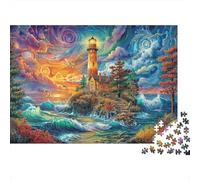 Rompecabezas Faro costero 1000 Piezas para Adultos Y Niños - DIY Puzzle Entretenimiento Creativo Y Desafío Relajante 52x38cm/1000pcs