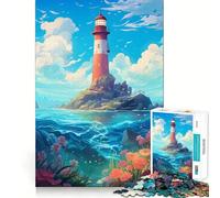 Rompecabezas Faro del Sol, 1000 Piezas para Adultos, Juguete para ejercitar la Mente, Momento de Paz, Arte de Corte nítido, Coleccionable 38x26cm