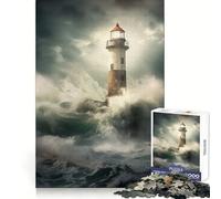 Rompecabezas Faro en la Tempestad de 1000 Piezas para adolescentesPiensa Que el Tiempo de Entrenamiento está Bien empleadoBordes definidosRegalo Festivo (38x52cm)