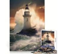 Rompecabezas Faro en la Tempestad de 1000 Piezas para adultosDesarrolla la lógica, es un pasatiempo Relajante y Requiere precisiónIdeal (50x75cm)