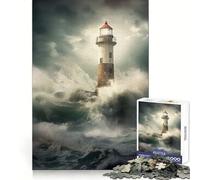 Rompecabezas Faro en la Tempestad de 1000 Piezas para adultosIdeal para ejercitar la Memoria, Relajarse y desconectarCierre seguroEl Mejor Regalo (50x75cm)