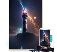 Rompecabezas Faro Espacial para Adultos, 1000 Piezas, Mejora la Memoria, Divertido Ensamblaje de Imágenes, Arte Coleccionable (50x75cm)