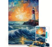 Rompecabezas Faro Estrellado de 1000 Piezas para Adultos y Adolescentes Juego Mental para calmar la Mente Corte preciso 50x75cm