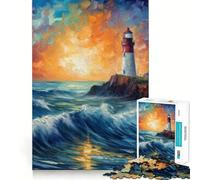 Rompecabezas Faro Estrellado de 1000 Piezas para Adultos y Adolescentes Juego Mental para calmar la Mente Corte preciso 38x52cm