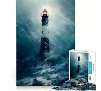 Rompecabezas Faro Ojo Rojo de 1000 Piezas para Adolescentes Fortalece la Memoria Divertido y Relajante Bordes Lisos Lista de Deseos de Papá Noel (38x26cm)