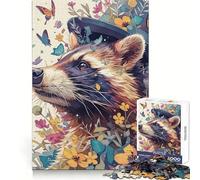 Rompecabezas Fascinación por los mapaches para Adultos, 1000 Piezas, Rompecabezas para ejercitar la Mente, Ideal para el hogar, Regalo de cumpleaños (38x26cm)