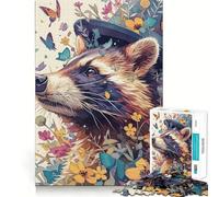Rompecabezas Fascinación por los mapaches para Adultos, 1000 Piezas, Rompecabezas para ejercitar la Mente, Ideal para el hogar, Regalo de cumpleaños (38x26cm)