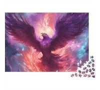Rompecabezas Fénix Mítico de 1000 Piezas, Fénix de Llama Púrpura, para Adultos, Juegos educativos, decoración del hogar, desafío, Alta dificultad, Regalos de cumpleaños, 70x50cm/1000 Piezas