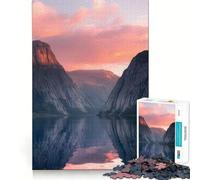 Rompecabezas Fiordo Noruego al Atardecer para Adultos, 1000 Piezas, para Fortalecer la Memoria, Actividad para el hogar, Bordes limpios, Regalo Festivo (50x75cm)