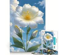 Rompecabezas Flor Blanca contra Cielo Nublado de 1000 Piezas Desarrolla la Memoria y la Capacidad de Recordar Divertido Rompecabezas de Calidad Profesional Ideal para estimular la Mente Actividad