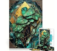 Rompecabezas Flor Mística de Las Profundidades Doradas para Adultos, 1000 Piezas, Juguete de lógica Resistente, Juego Relajante, Borde Transparente, Regalo artístico (50x75cm)