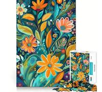 Rompecabezas Floral caprichoso de 1000 Piezas Juguete de construcción Focus Building Toy Ajuste Huecos Actividad gratificante para días lluviosos (38x26cm)