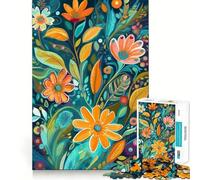 Rompecabezas Floral caprichoso para Adultos 1000 Piezas Juego para ejercitar la Mente Corte de precisión Bordes Suaves desafío Divertido para Pasar el Tiempo (50x75cm)