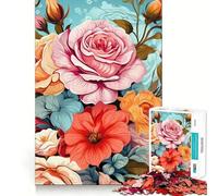 Rompecabezas Floral de 1000 Piezas con Vibrantes Ramos de Rosas para Adultos Diversión para ejercitar la Mente Piezas sin Rebabas y de Corte Limpio Actividad Ideal para Compartir en Familia (50x75cm)