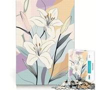 Rompecabezas Floral de Lirios Blancos 1000 Piezas Divertido y Estimulante con componentes Resistentes y un diseño Limpio Ideal para Disfrutar en casa (38x52cm)