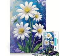 Rompecabezas Floral de Margaritas Blancas de 1000 Piezas Juego cognitivo Divertido Troquelado de Alta precisión aliviar el estrés (38x26cm)