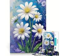 Rompecabezas Floral de Margaritas Blancas para Adolescentes 1000 Piezas Divertido y Estimulante con componentes Resistentes y de Corte Limpio Ideal para Crear un Ambiente Acogedor (50x75cm)