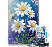 Rompecabezas Floral de Margaritas Blancas para Adolescentes 1000 Piezas Mejora la Capacidad Mental Juego tamaño Uniforme Piezas precisas Actividad Nocturna para Toda la Familia (38x52cm)