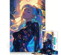 Rompecabezas Floral Niña Tranquila de 1000 Piezas para Adultos Juguete de lógica Clara, Divertido y Relajante Corte Perfecto Regalo Elegante (50x75cm)