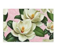 Rompecabezas floral verde rosa para adultos, 1000 piezas de arte con estampado de animales, divertido juguete para adultos, regalos familiares de elefantes blancos, 29.5 x 19.7 pulgadas